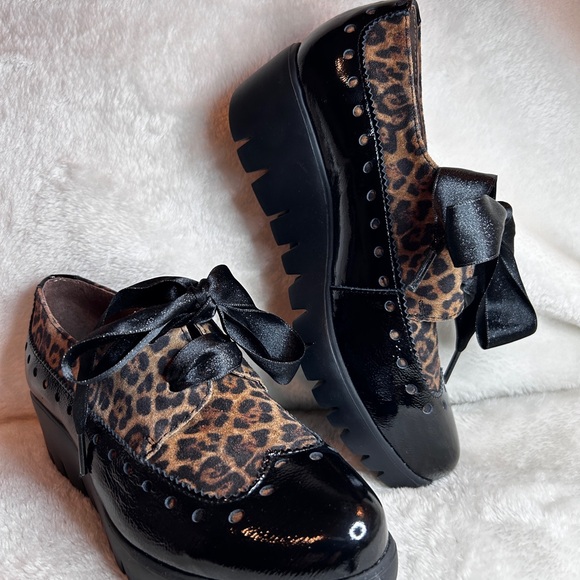 Wonders Ribbon Lace Derby Wedge Shoes - size 36 - Picture 4 of 9